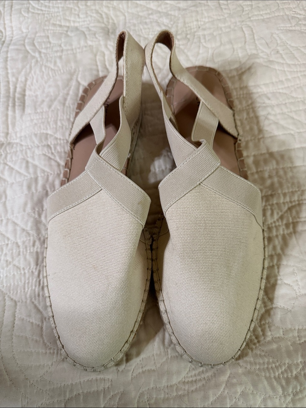 Lucky Brand Beige Canvas Slingback Espadrilles